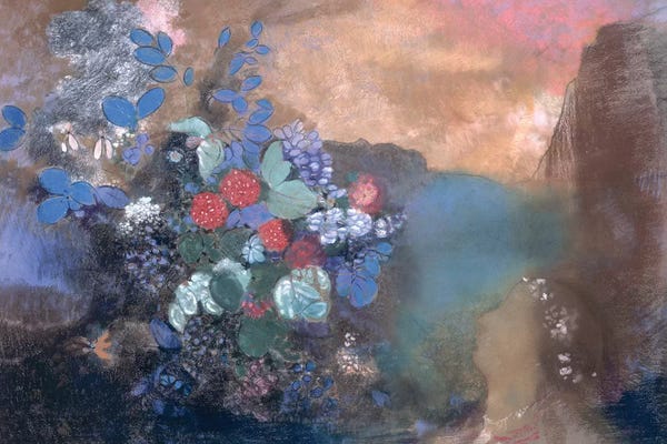 Odilon Redon: Ophelia among the Flowers, c.1905-8  by Odilon Redon