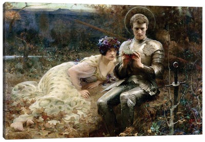 The Temptation of Sir Percival, 1894  Canvas Art Print