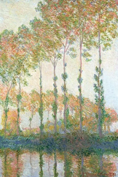 All Things Monet: Poplars on the Banks of the Epte, Autumn, 1891  by Claude Monet