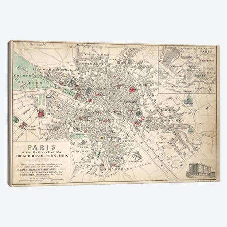 Paris at the outbreak of the French Revolution in 1789  Canvas Print #BMN1476} by English School Canvas Artwork