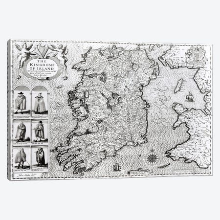 The Kingdom of Ireland, engraved by Jodocus Hondius  Canvas Print #BMN1492} by John Speed Canvas Print