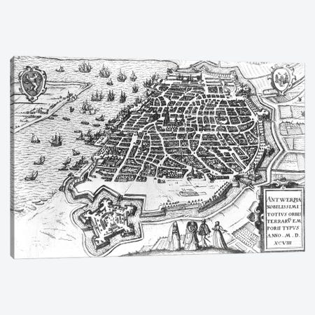 Map of Antwerp, 1598  Canvas Print #BMN1499} by Dutch School Canvas Art Print