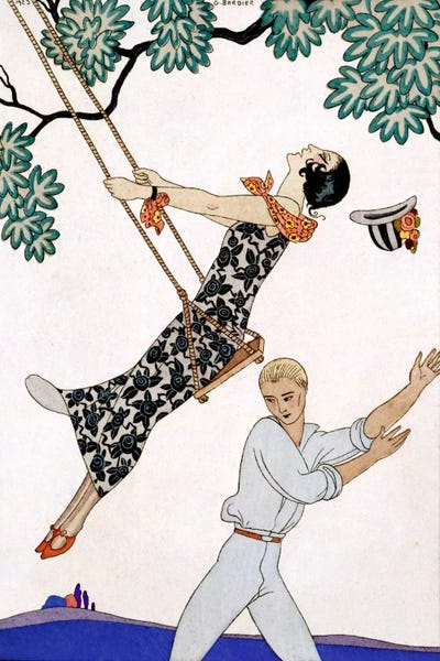 George Barbier: The Swing, 1920s by George Barbier