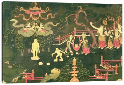 The Life of Buddha Shakyamuni, detail of his Childhood  Canvas Art Print