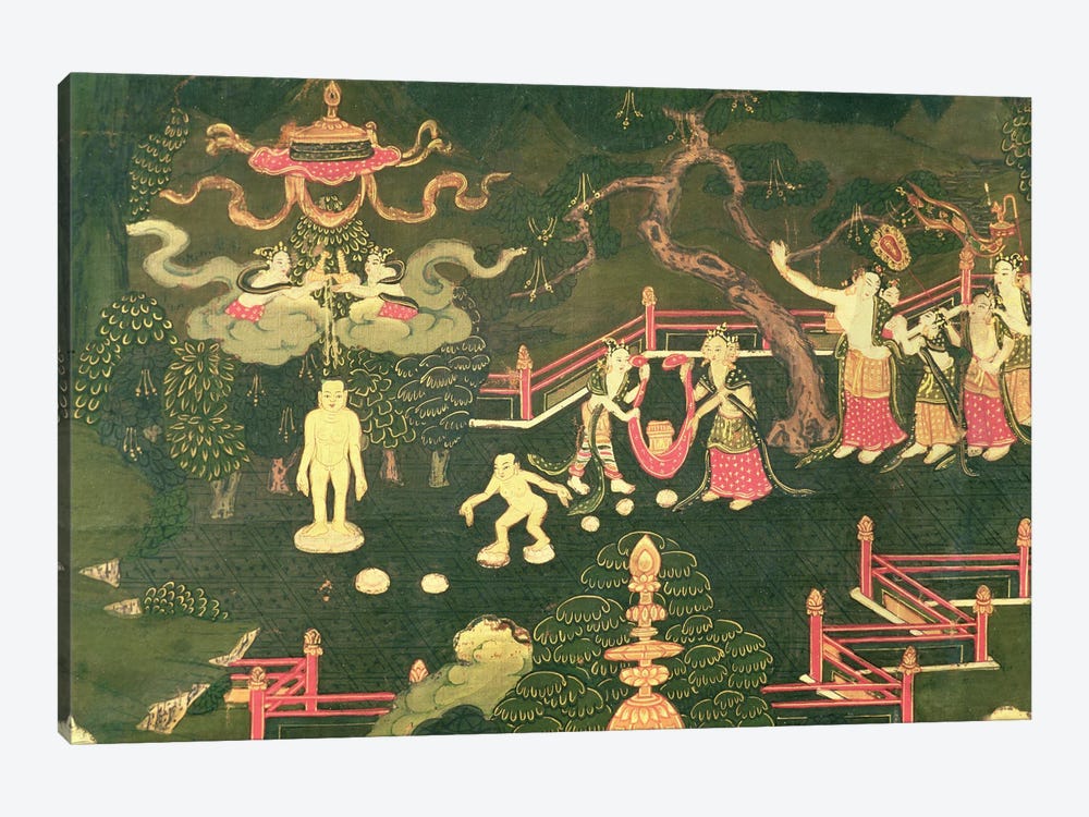 The Life of Buddha Shakyamuni, detail of his Childhood  1-piece Canvas Art