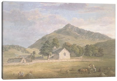 PD.2-1967 Haymaking at Dolwyddelan below Moel Siabod, North Wales, c.1776-86  Canvas Art Print
