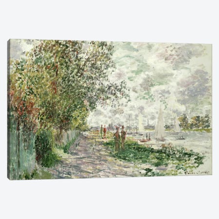 The Riverbank at Gennevilliers, c.1875  Canvas Print #BMN1509} by Claude Monet Canvas Art Print