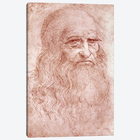 Digital Rendition, Self Portrait, c.1515-16 (Musei Reali Torino) Canvas Print #BMN1510} by Leonardo da Vinci Canvas Art
