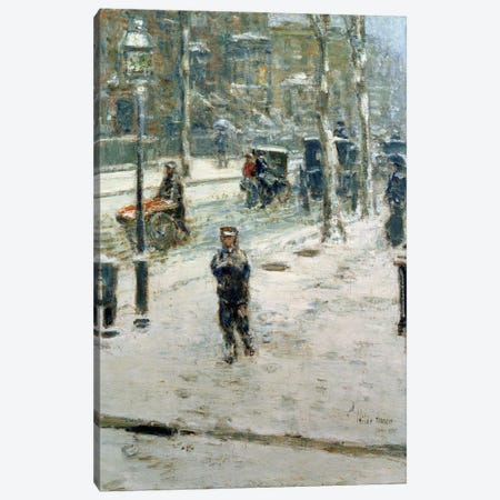 Snow Storm, Fifth Avenue, 1907  Canvas Print #BMN1511} by Childe Hassam Canvas Art