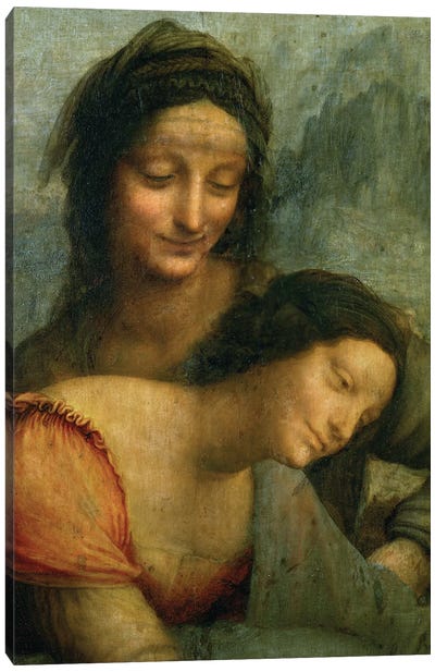 Detail of the Virgin and St. Anne from The Virgin and Child with St. Anne, c.1510  Canvas Art Print - Leonardo da Vinci