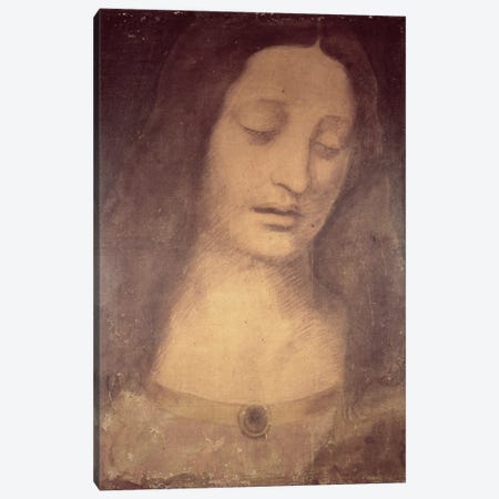 Head Of Christ (Musee des Beaux-Arts de Strasbourg) Canvas Print #BMN1515} by Leonardo da Vinci Canvas Print