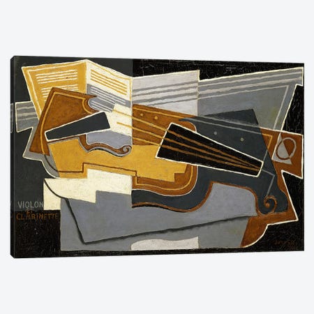 Violin and Clarinet, 1921 (oil on canvas) Canvas Print #BMN151} by Juan Gris Canvas Wall Art
