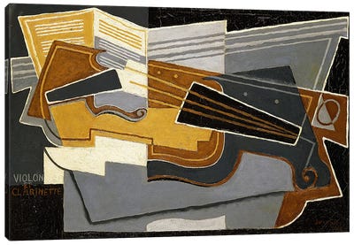 Violin and Clarinet, 1921 (oil on canvas) Canvas Art Print - Juan Gris