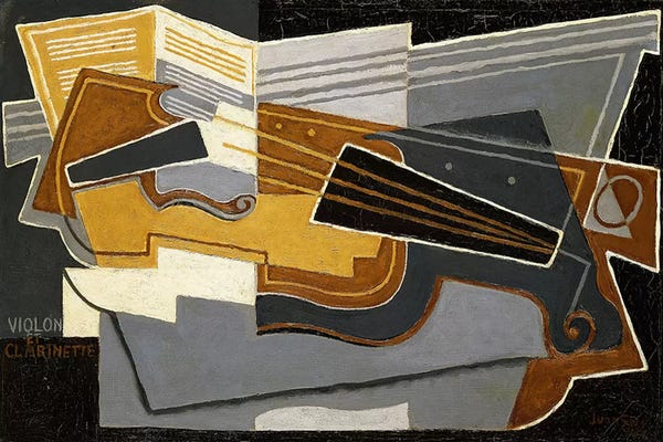 Violins: Violin and Clarinet, 1921 (oil on canvas) by Juan Gris