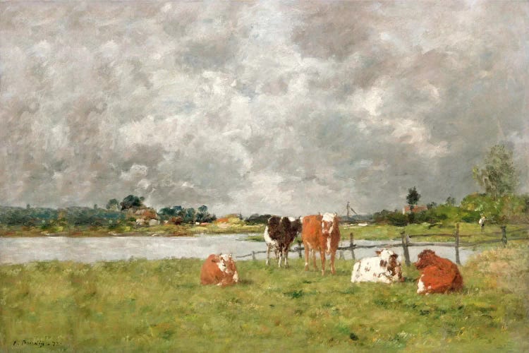 Cows in a Field under a Stormy Sky, 1877 