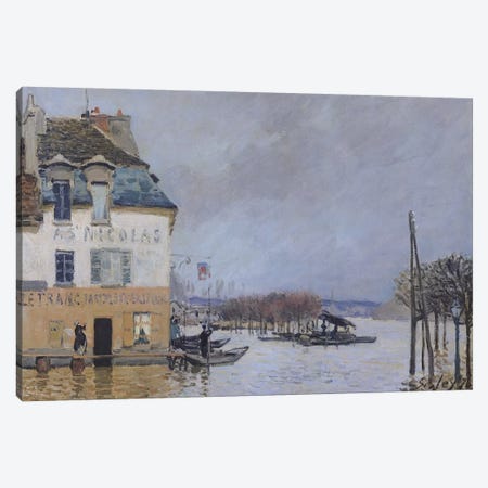 The Flood at Port-Marly, 1876  Canvas Print #BMN1534} by Alfred Sisley Canvas Art Print