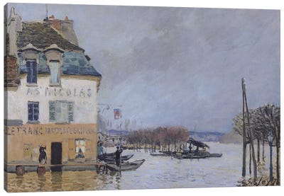 The Flood at Port-Marly, 1876  Canvas Art Print