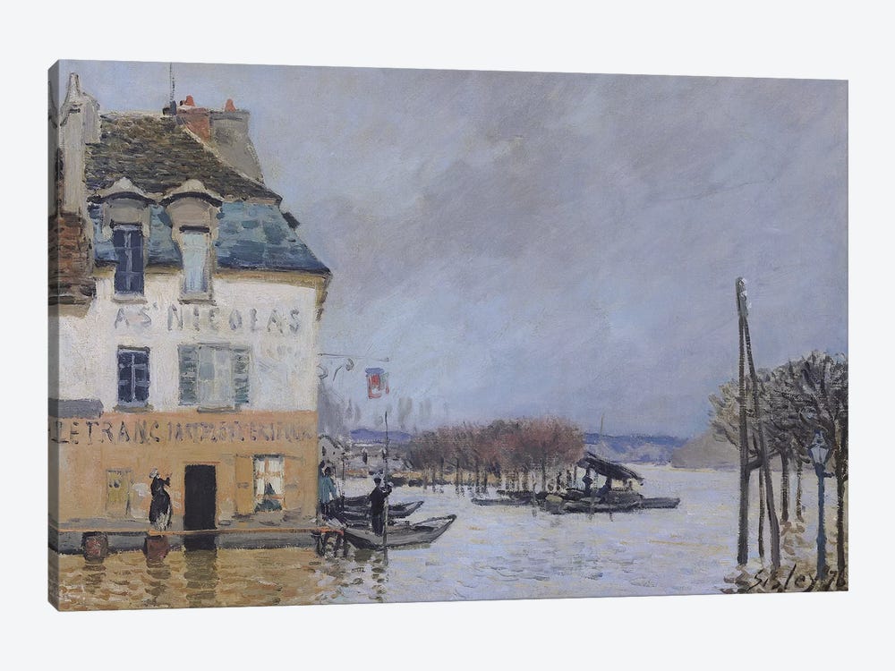 The Flood at Port-Marly, 1876  by Alfred Sisley 1-piece Canvas Artwork