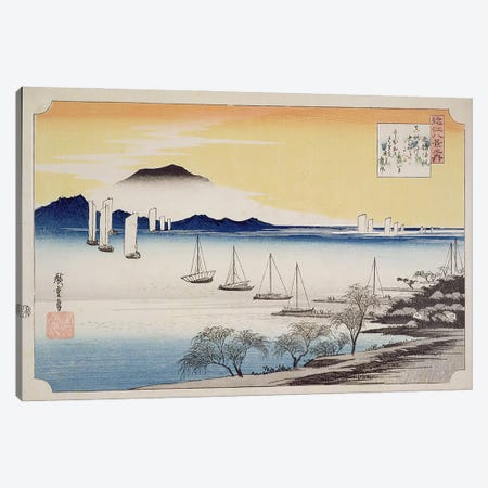 Yabase kihan (Returning Sails at Yabase) Canvas Print #BMN1538} by Utagawa Hiroshige Canvas Art
