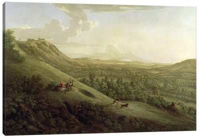 A View of Boxhill, Surrey, with Dorking in the Distance, 1733  Canvas Art Print - Hill & Hillside Art