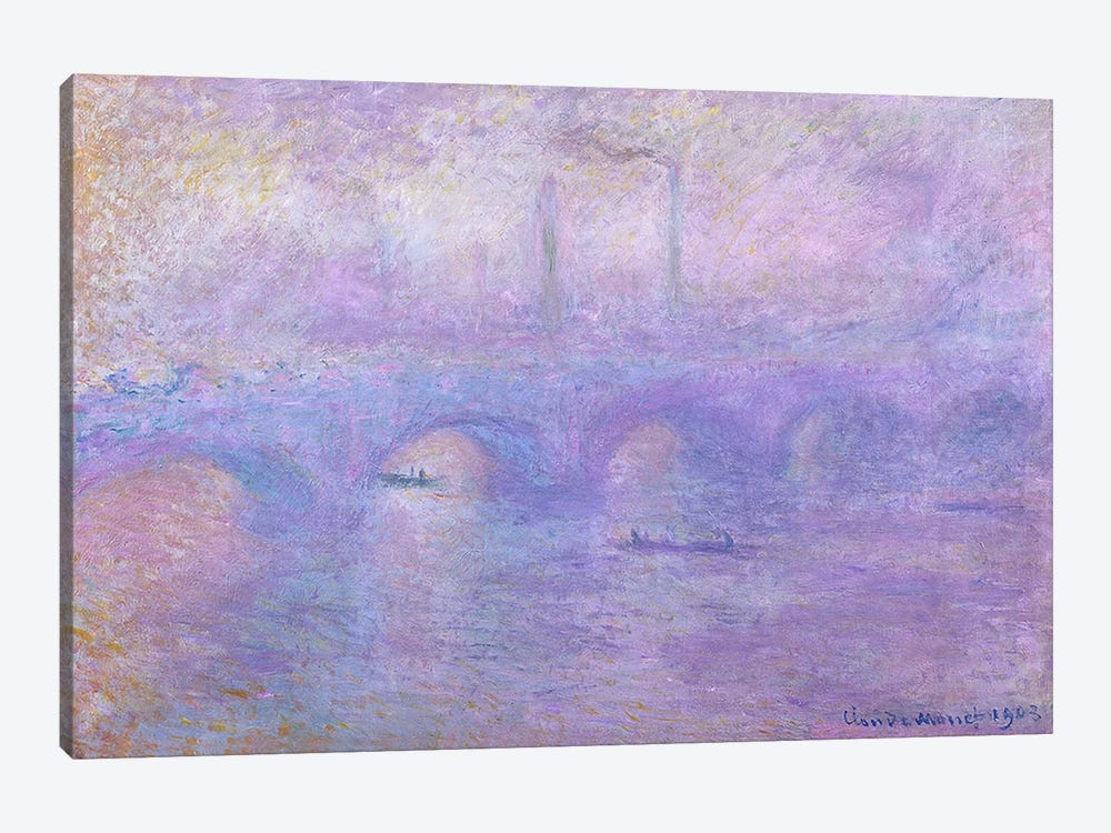 Waterloo Bridge in Fog, 1899-1901  1-piece Canvas Art Print