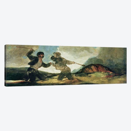 Duel with Clubs  Canvas Print #BMN1547} by Francisco Goya Canvas Wall Art