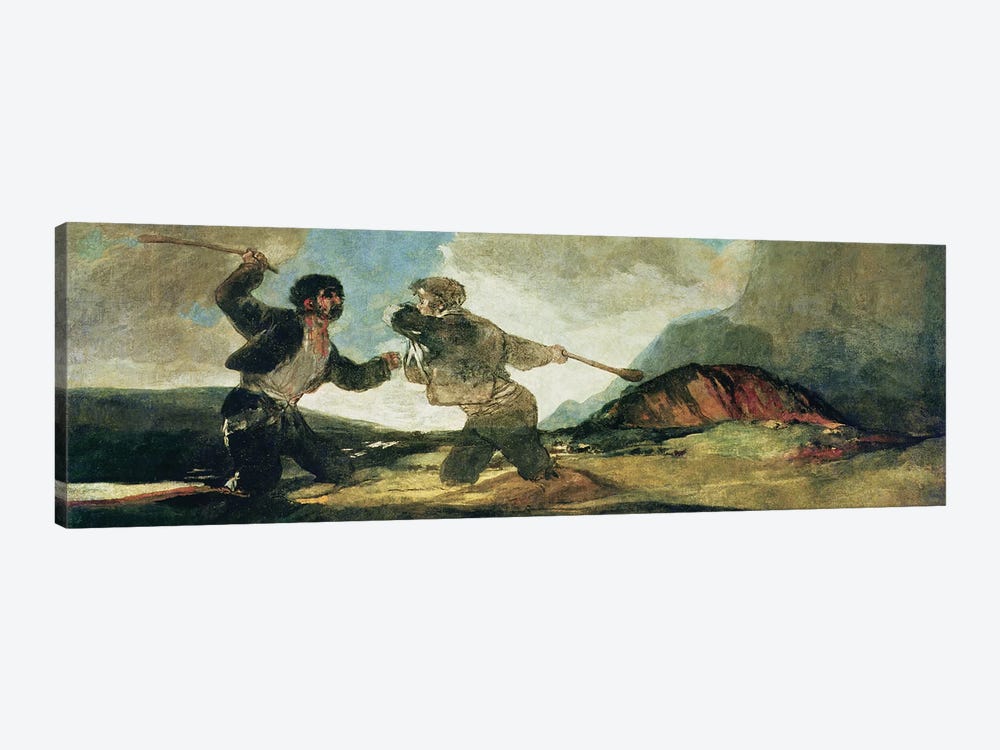 Duel with Clubs  by Francisco Goya 1-piece Canvas Art