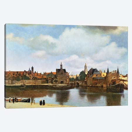 View of Delft, c.1660-61  Canvas Print #BMN1549} by Johannes Vermeer Canvas Print