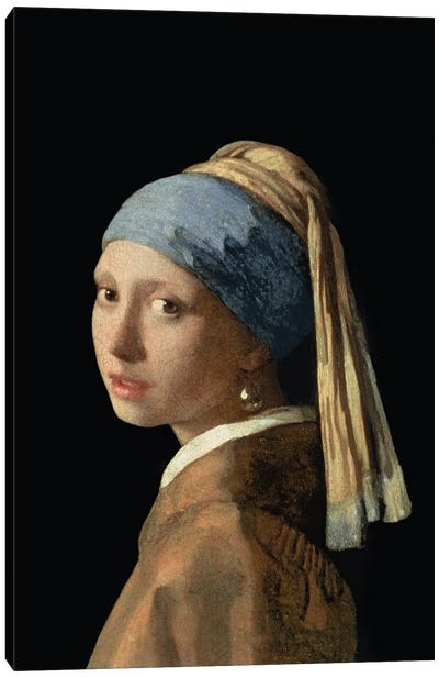 Girl with a Pearl Earring, c.1665-6  Canvas Art Print - Re-imagined Masterpieces