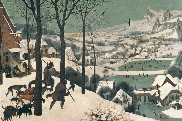 Villages & Towns: Hunters in the Snow - January, 1565 by Pieter Brueghel the Elder