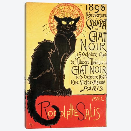 Reopening of the Chat Noir Cabaret, 1896  Canvas Print #BMN1584} by Theophile Alexandre Steinlen Canvas Artwork