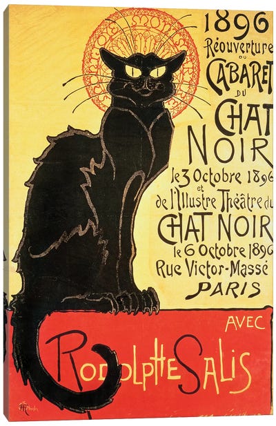Reopening of the Chat Noir Cabaret, 1896  Canvas Art Print - Black Cat Art