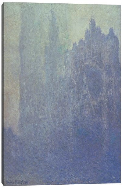 Rouen Cathedral, Foggy Weather, 1894  Canvas Art Print - Perano Art