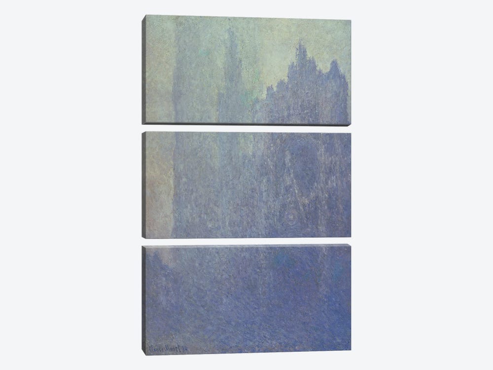 Rouen Cathedral, Foggy Weather, 1894  by Claude Monet 3-piece Canvas Print