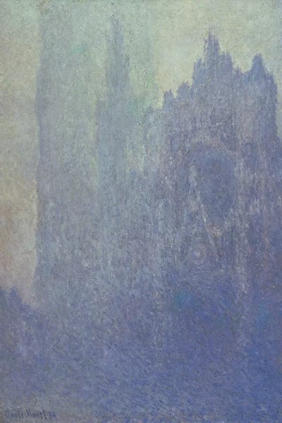 Places Of Worship: Rouen Cathedral, Foggy Weather, 1894  by Claude Monet
