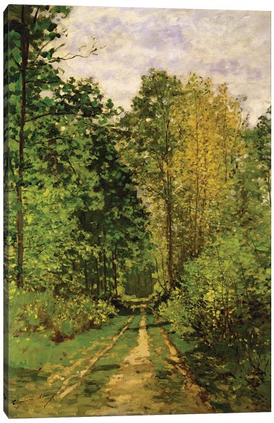 Wooded Path, 1865  Canvas Art Print - All Things Monet