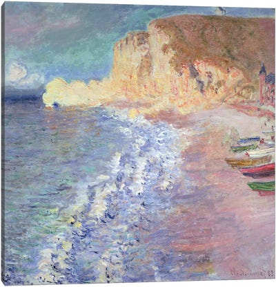 Morning at Etretat, 1883  Canvas Art Print - Claude Monet