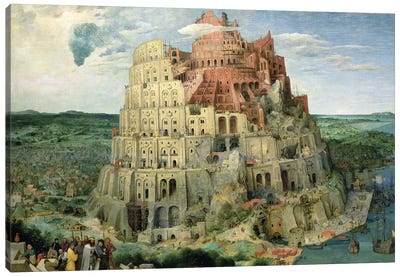 Tower of Babel, 1563   Canvas Art Print - Tower Art