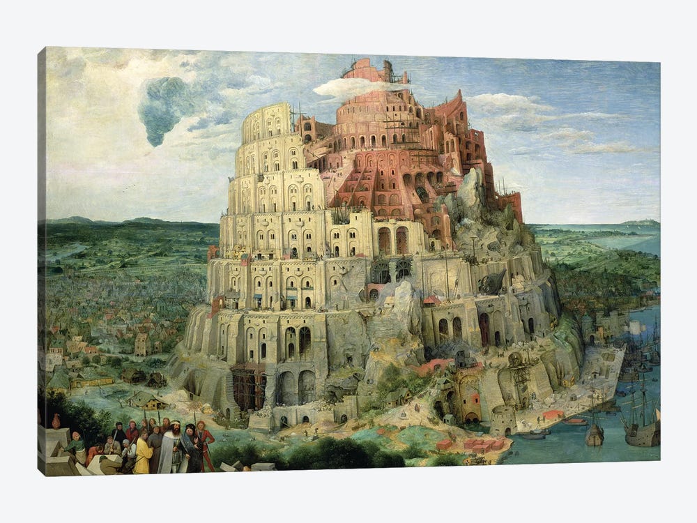 Tower of Babel, 1563   by Pieter Brueghel the Elder 1-piece Canvas Print