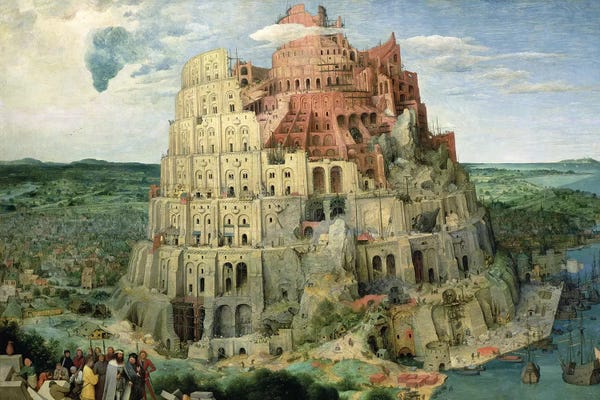 Towers: Tower of Babel, 1563   by Pieter Brueghel the Elder