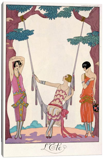 Summer, from 'Gazette du Bon Ton', 1925 Canvas Art Print - Art Deco