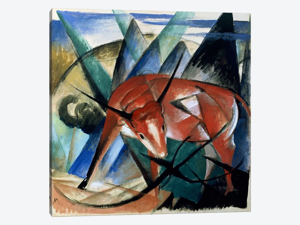 Red Bull  by Franz Marc 1-piece Canvas Art Print