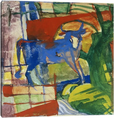 Blue Cow, 1914  Canvas Art Print - Franz Marc