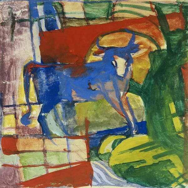 Franz Marc: Blue Cow, 1914  by Franz Marc