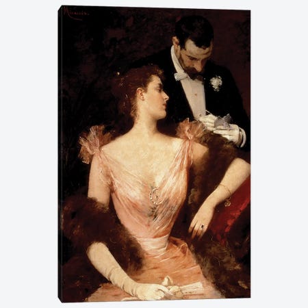 Invitation to the Waltz, 1895  Canvas Print #BMN1612} by Francesco Miralles Galaup Canvas Print
