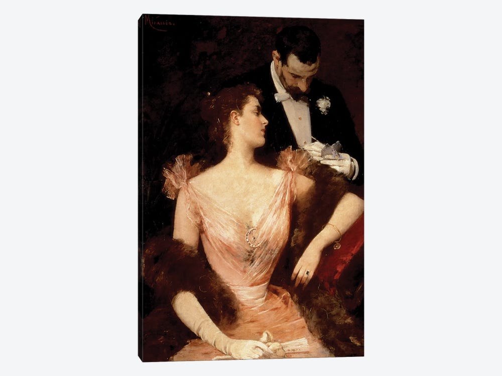 Invitation to the Waltz, 1895  by Francesco Miralles Galaup 1-piece Canvas Art