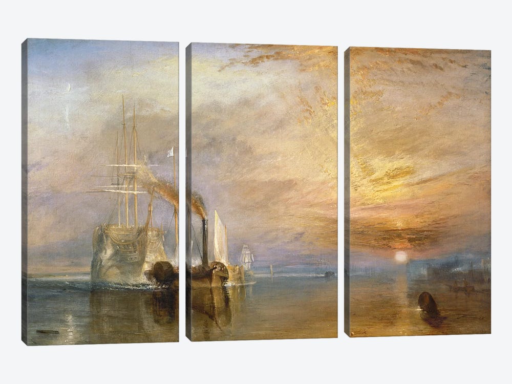 The Fighting Temeraire, 1839  by J.M.W. Turner 3-piece Canvas Art