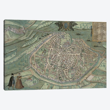 Map of Avignon, from 'Civitates Orbis Terrarum' by Georg Braun  Canvas Print #BMN1631} by Joris Hoefnagel Canvas Print