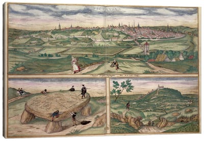 Map of Poitiers, from 'Civitates Orbis Terrarum' by Georg Braun  Canvas Art Print