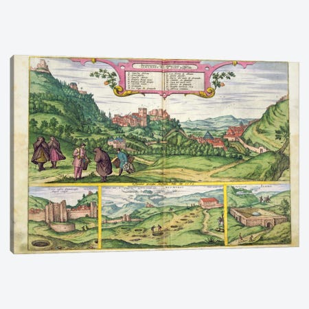View of the Alhambra, from 'Civitates Orbis Terrarum' by Georg Braun  Canvas Print #BMN1643} by Joris Hoefnagel Canvas Art